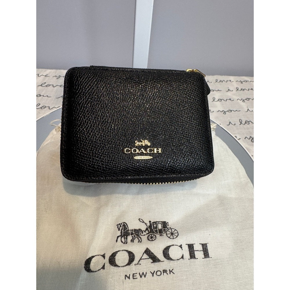 Coach Weekly Pill Box C4579 Black Leather Organizer NWOT